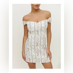 NWOT Reformation Gavina Linen Dress Heath - Size 8